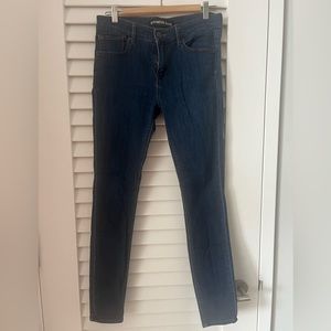 Express mid rise skinny jeans - dark blue wash